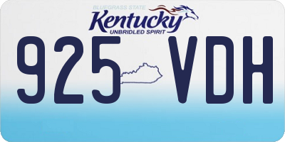KY license plate 925VDH