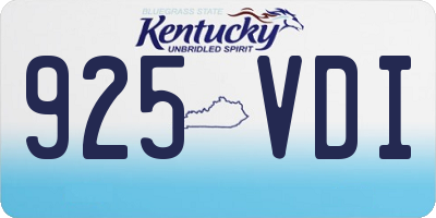 KY license plate 925VDI