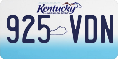 KY license plate 925VDN