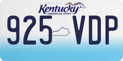KY license plate 925VDP