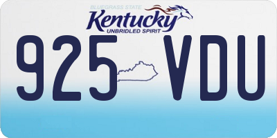 KY license plate 925VDU