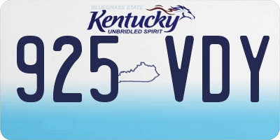 KY license plate 925VDY