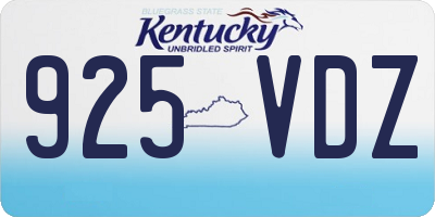 KY license plate 925VDZ