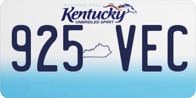 KY license plate 925VEC