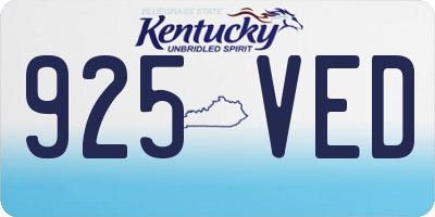 KY license plate 925VED