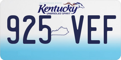 KY license plate 925VEF