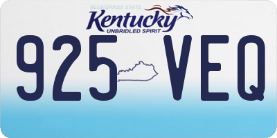 KY license plate 925VEQ