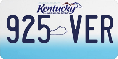 KY license plate 925VER