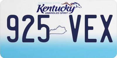 KY license plate 925VEX
