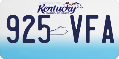 KY license plate 925VFA