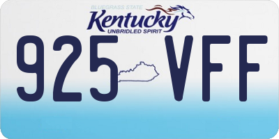 KY license plate 925VFF