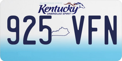 KY license plate 925VFN