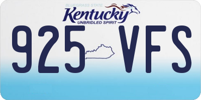 KY license plate 925VFS