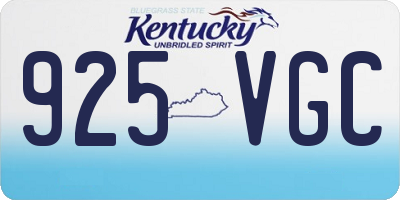 KY license plate 925VGC