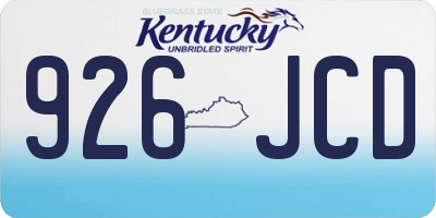 KY license plate 926JCD