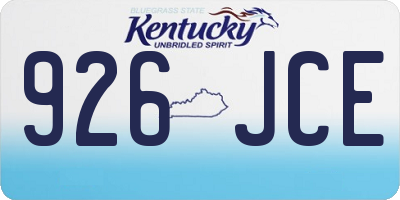 KY license plate 926JCE