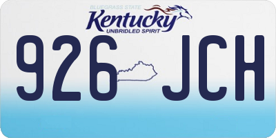 KY license plate 926JCH