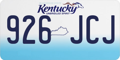 KY license plate 926JCJ