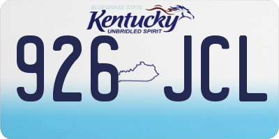 KY license plate 926JCL