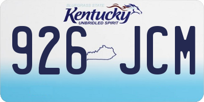 KY license plate 926JCM