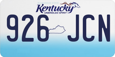 KY license plate 926JCN