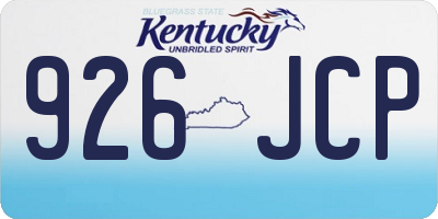 KY license plate 926JCP