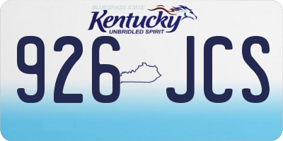 KY license plate 926JCS