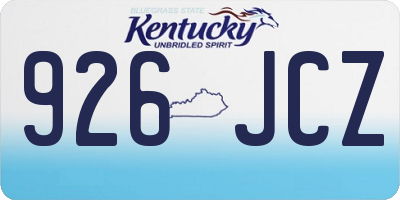 KY license plate 926JCZ