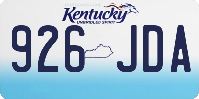KY license plate 926JDA
