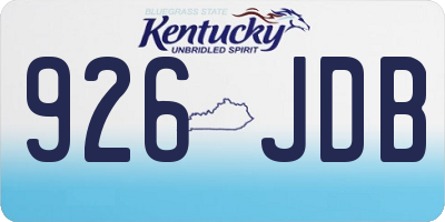 KY license plate 926JDB