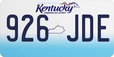 KY license plate 926JDE