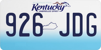 KY license plate 926JDG