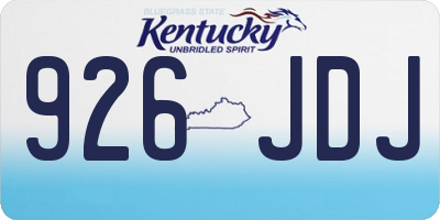 KY license plate 926JDJ
