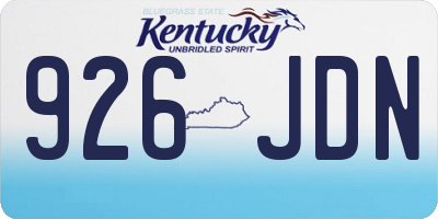 KY license plate 926JDN