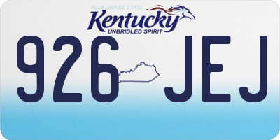 KY license plate 926JEJ