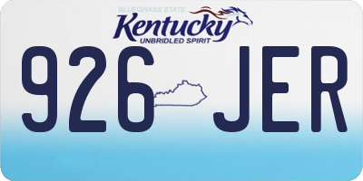 KY license plate 926JER