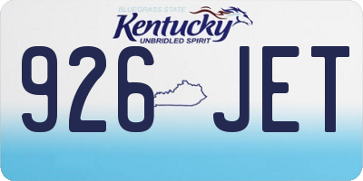 KY license plate 926JET