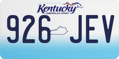 KY license plate 926JEV
