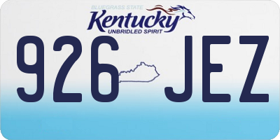 KY license plate 926JEZ