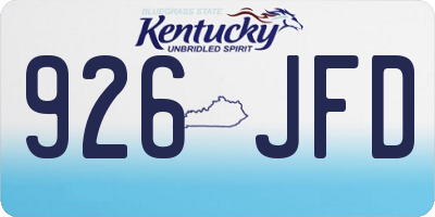 KY license plate 926JFD