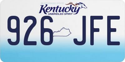 KY license plate 926JFE