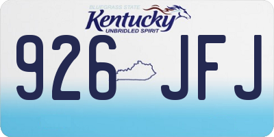 KY license plate 926JFJ