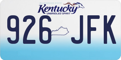 KY license plate 926JFK