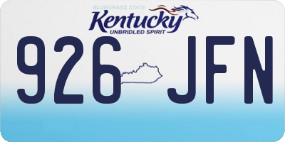 KY license plate 926JFN