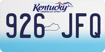 KY license plate 926JFQ