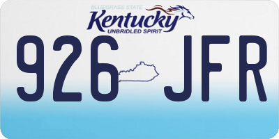 KY license plate 926JFR