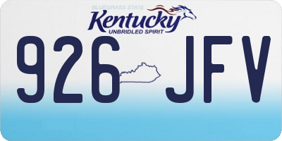 KY license plate 926JFV