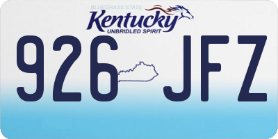 KY license plate 926JFZ