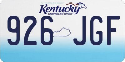 KY license plate 926JGF