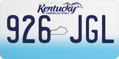 KY license plate 926JGL